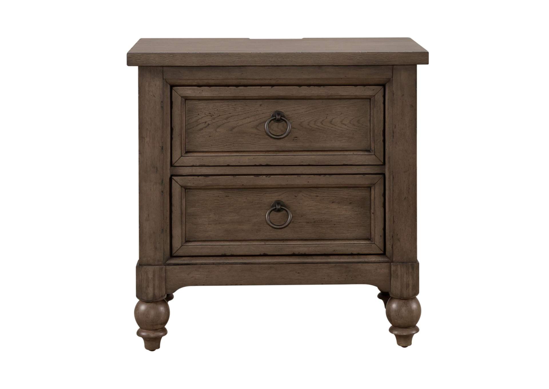 Americana Farmhouse 2 Drawer Nightstand with Charging Station,Liberty