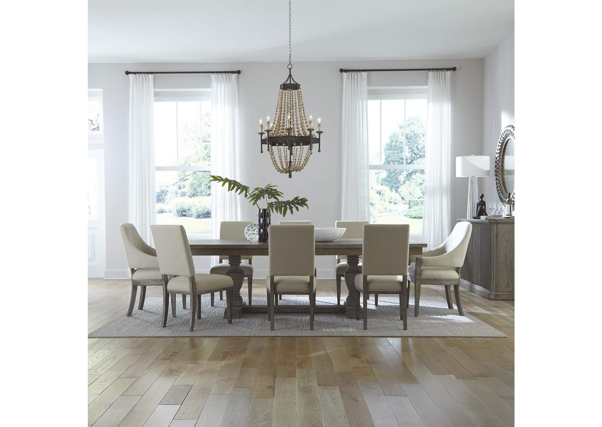 Westfield 9 Piece Trestle Table Set,Liberty