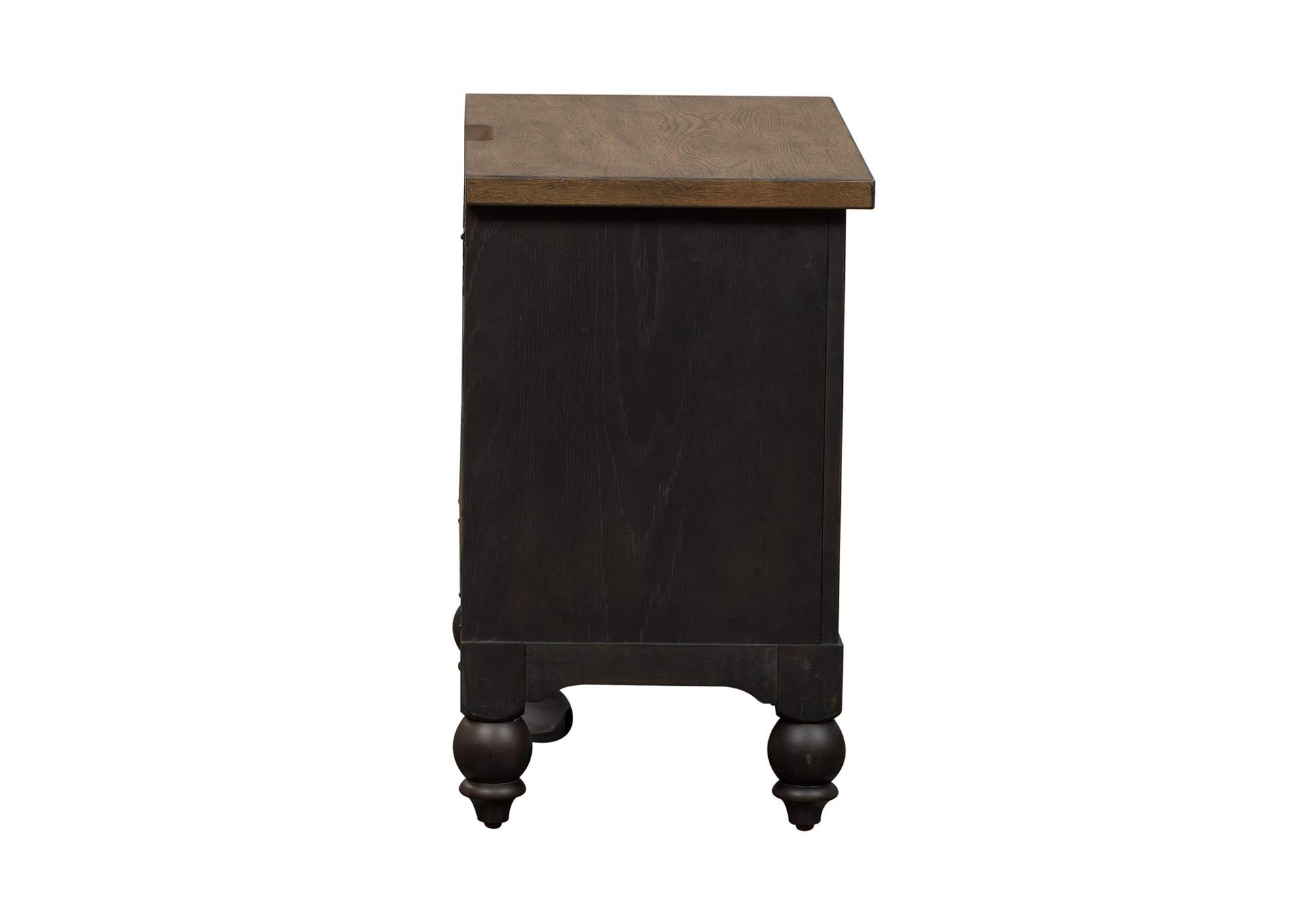 Americana Farmhouse 2 Drawer Nightstand with Charging Station - Black,Liberty