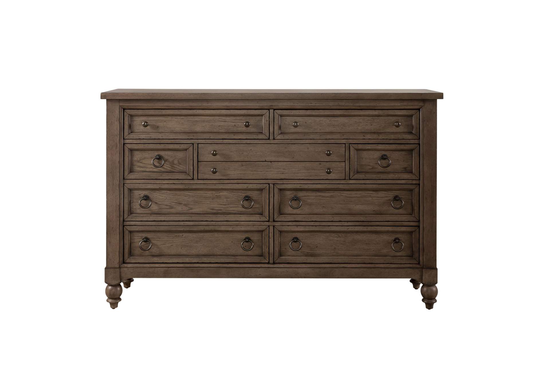 Americana Farmhouse 9 Drawer Dresser,Liberty
