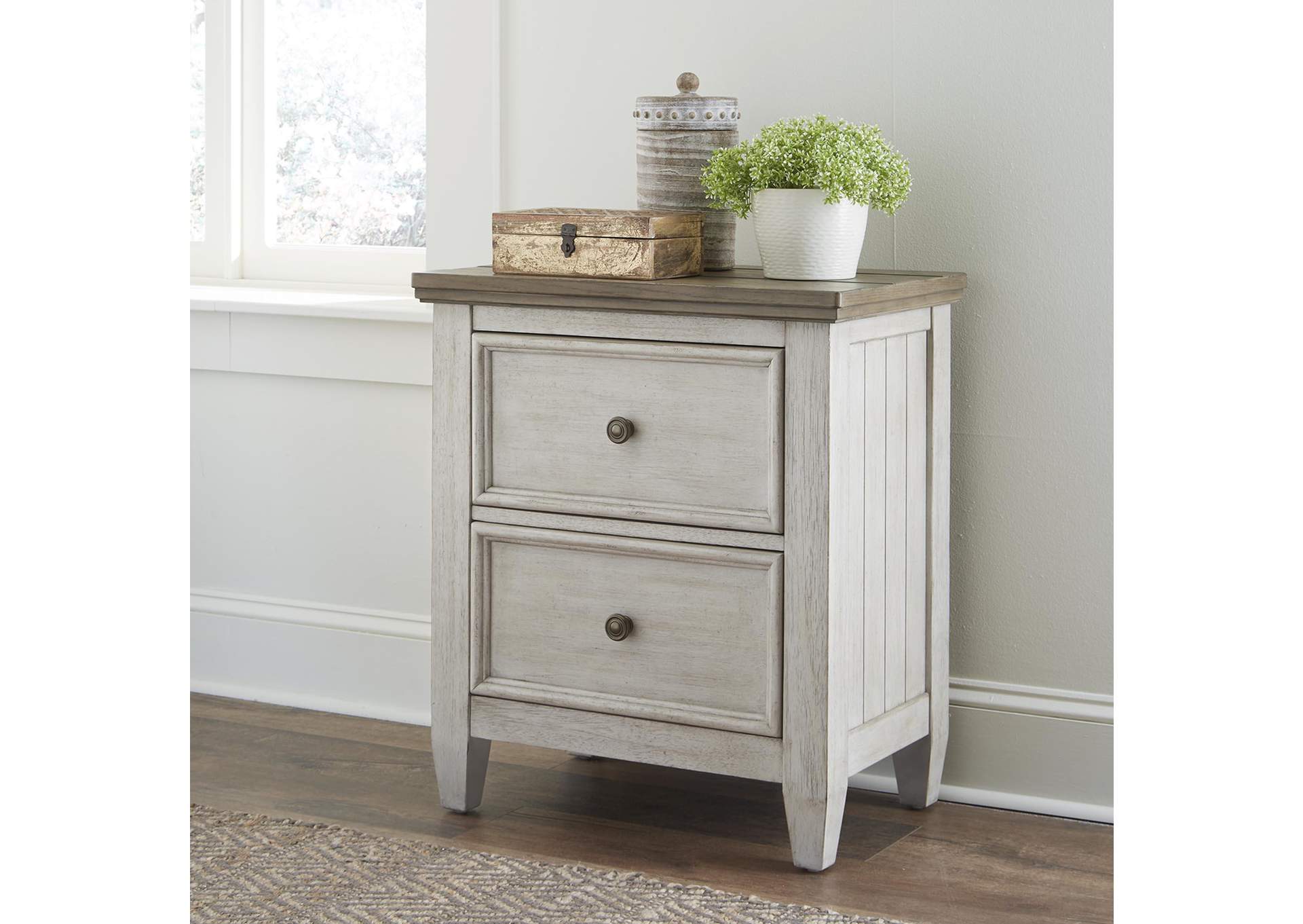 Heartland 2 Drawer Nightstand with Charging Station,Liberty