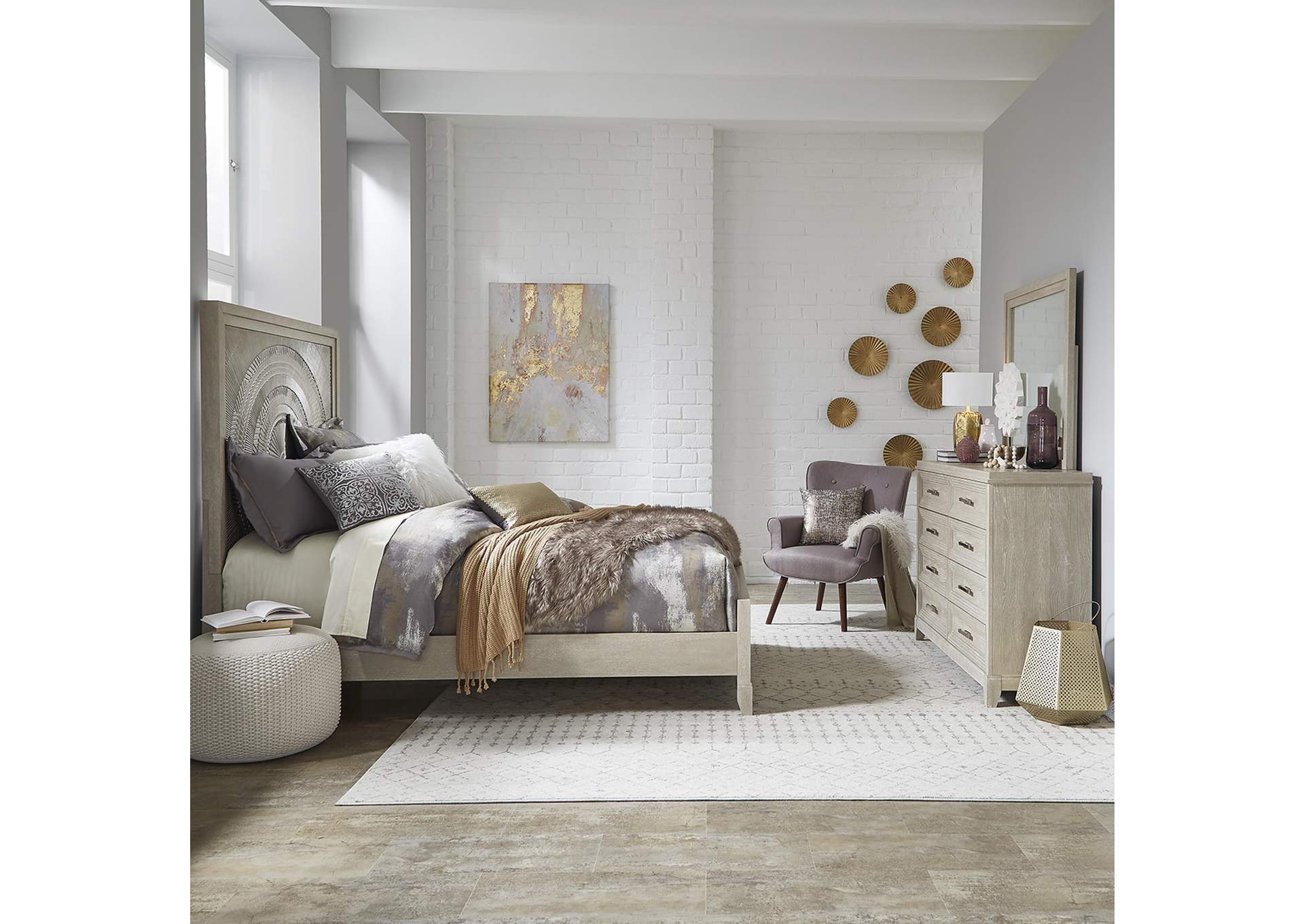Belmar Queen Panel Bed, Dresser & Mirror,Liberty