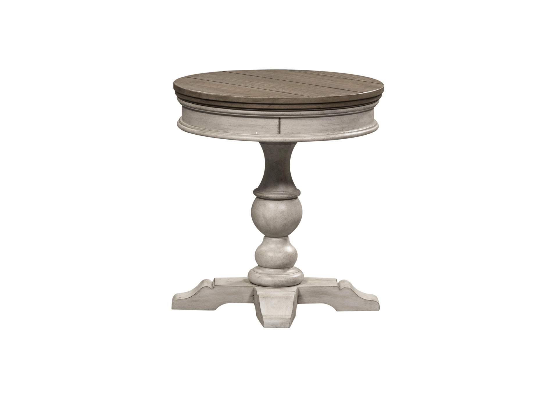 Heartland Round Pedestal Chair Side Table,Liberty