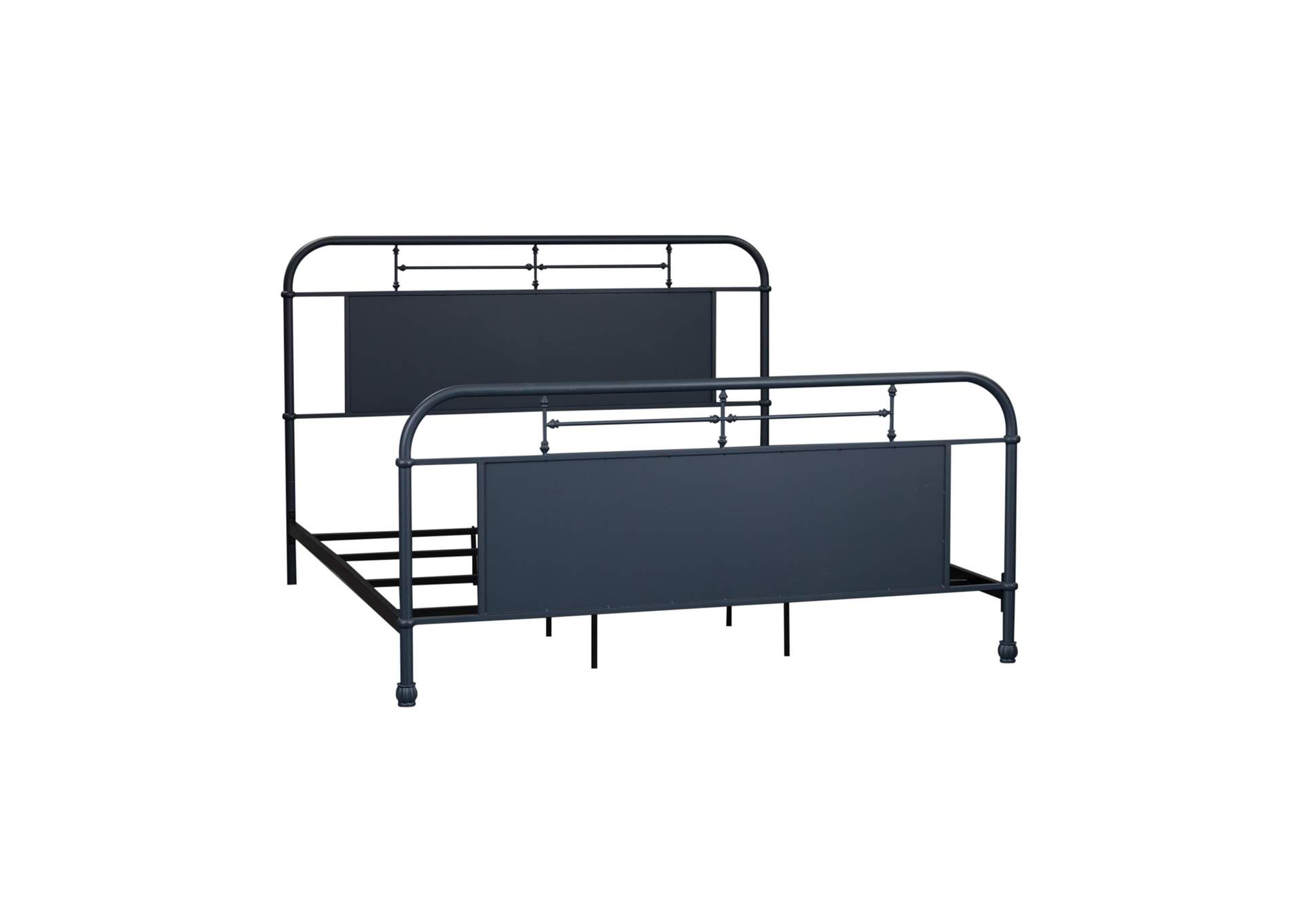 Vintage Series King Metal Bed - Navy,Liberty