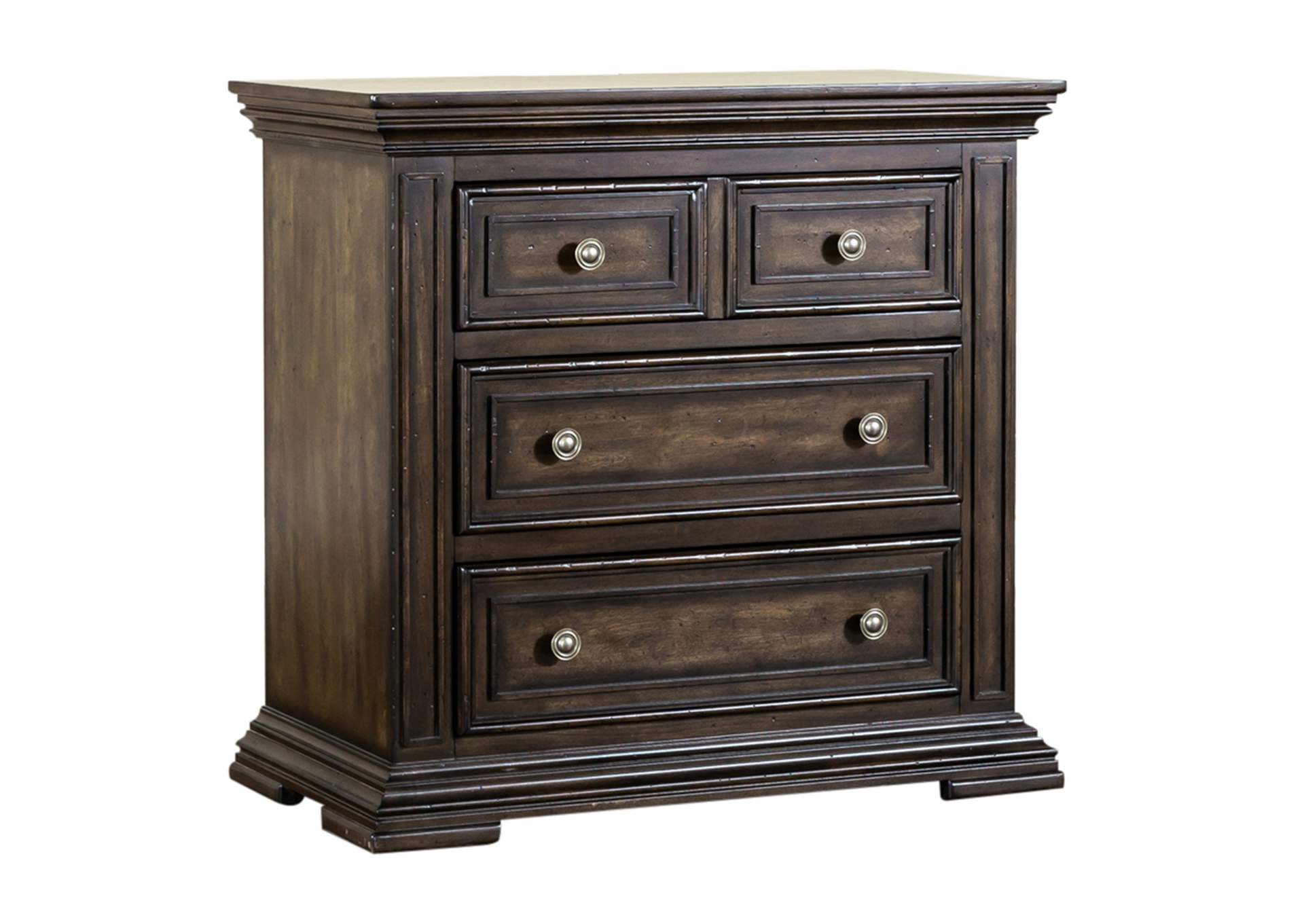 Big Valley Bedside Chest with Charging Station,Liberty