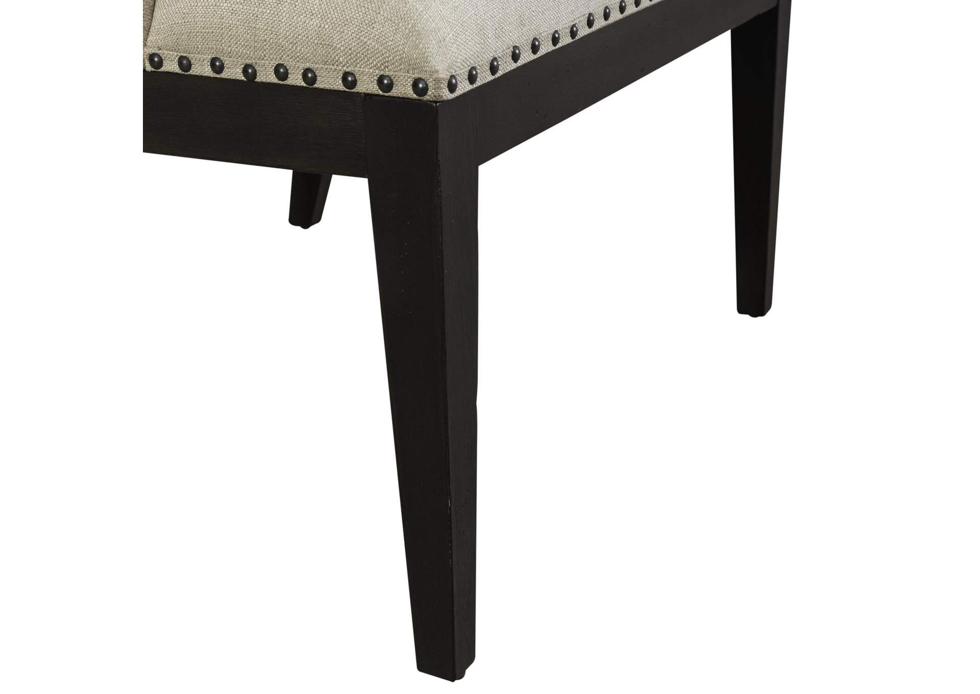 Americana Farmhouse Upholstered Shelter Dining Bench- Black,Liberty