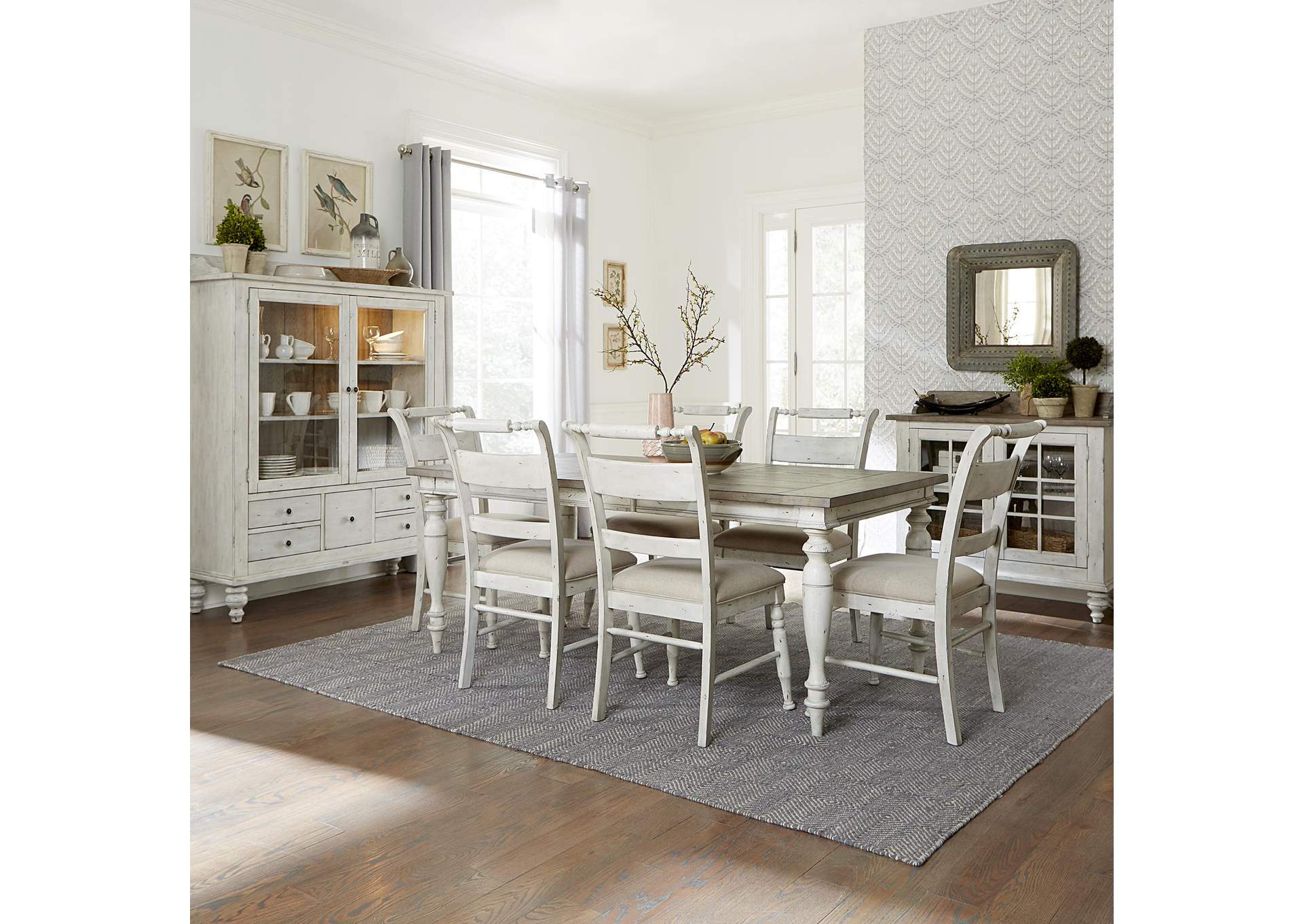 Whitney 7 Piece Rectangular Table Set,Liberty