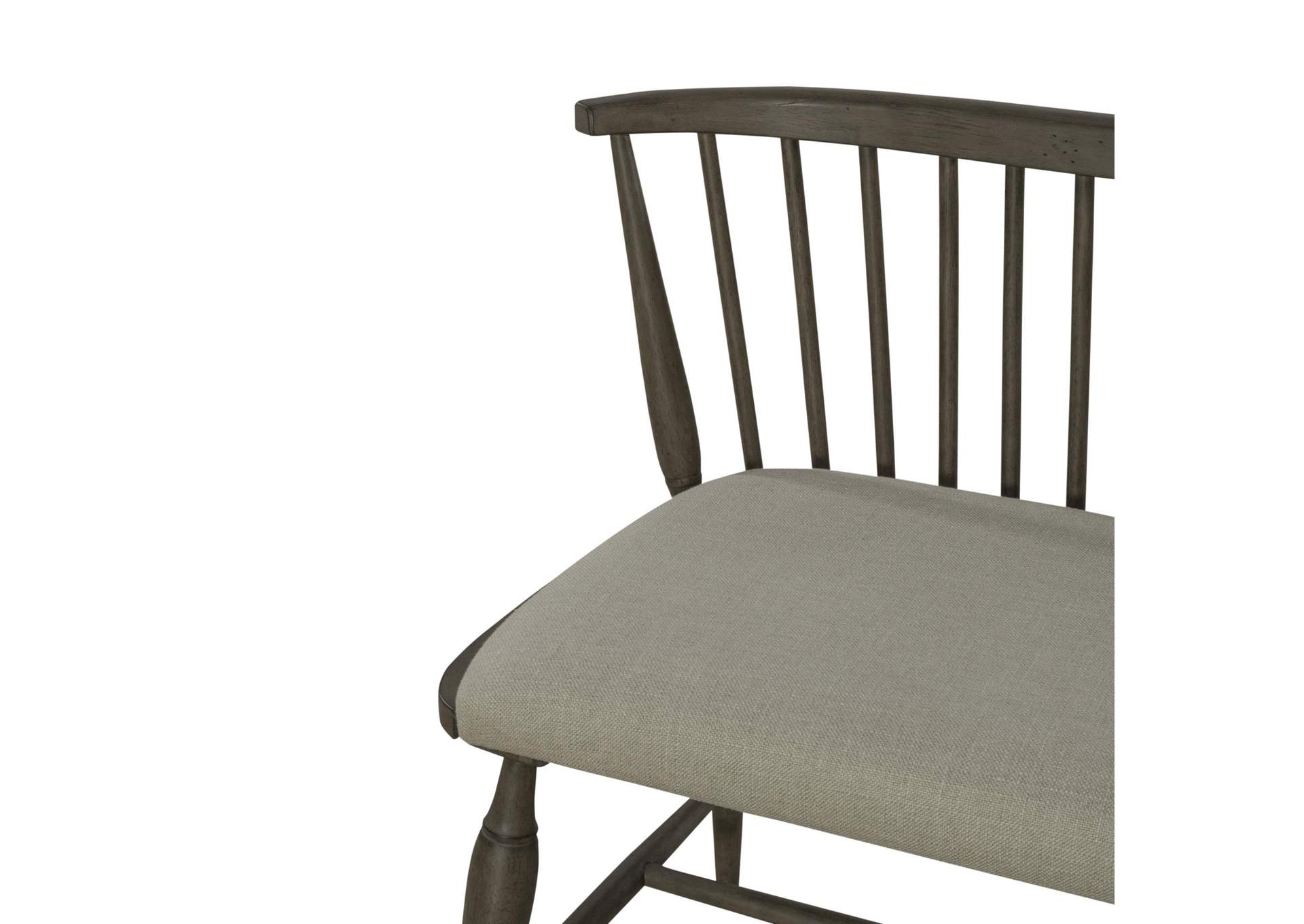 Americana Farmhouse Upholstered Seat Windsor Dining Bench (RTA),Liberty