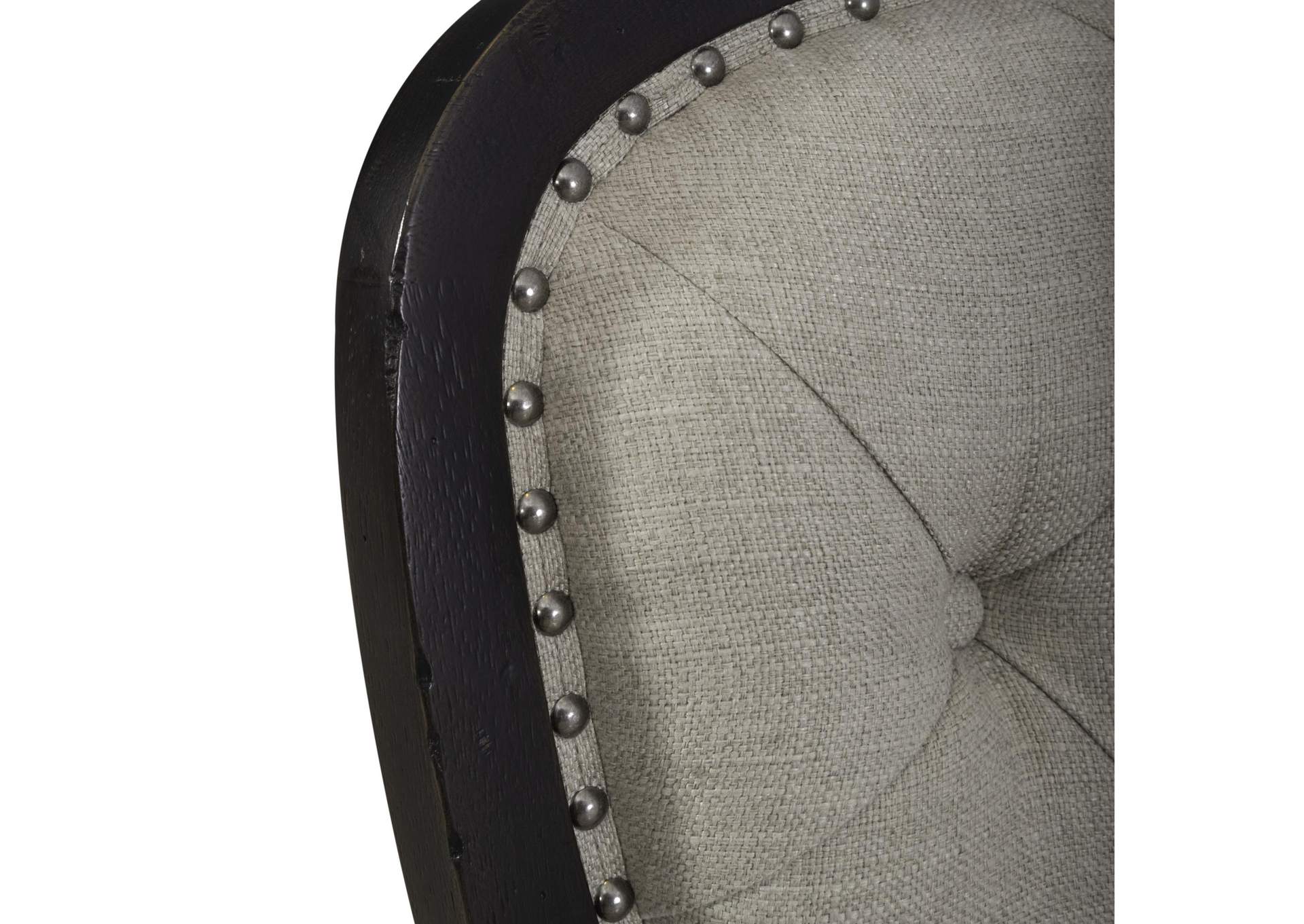Americana Farmhouse Upholstered Tufted Back Side Chair - Black,Liberty