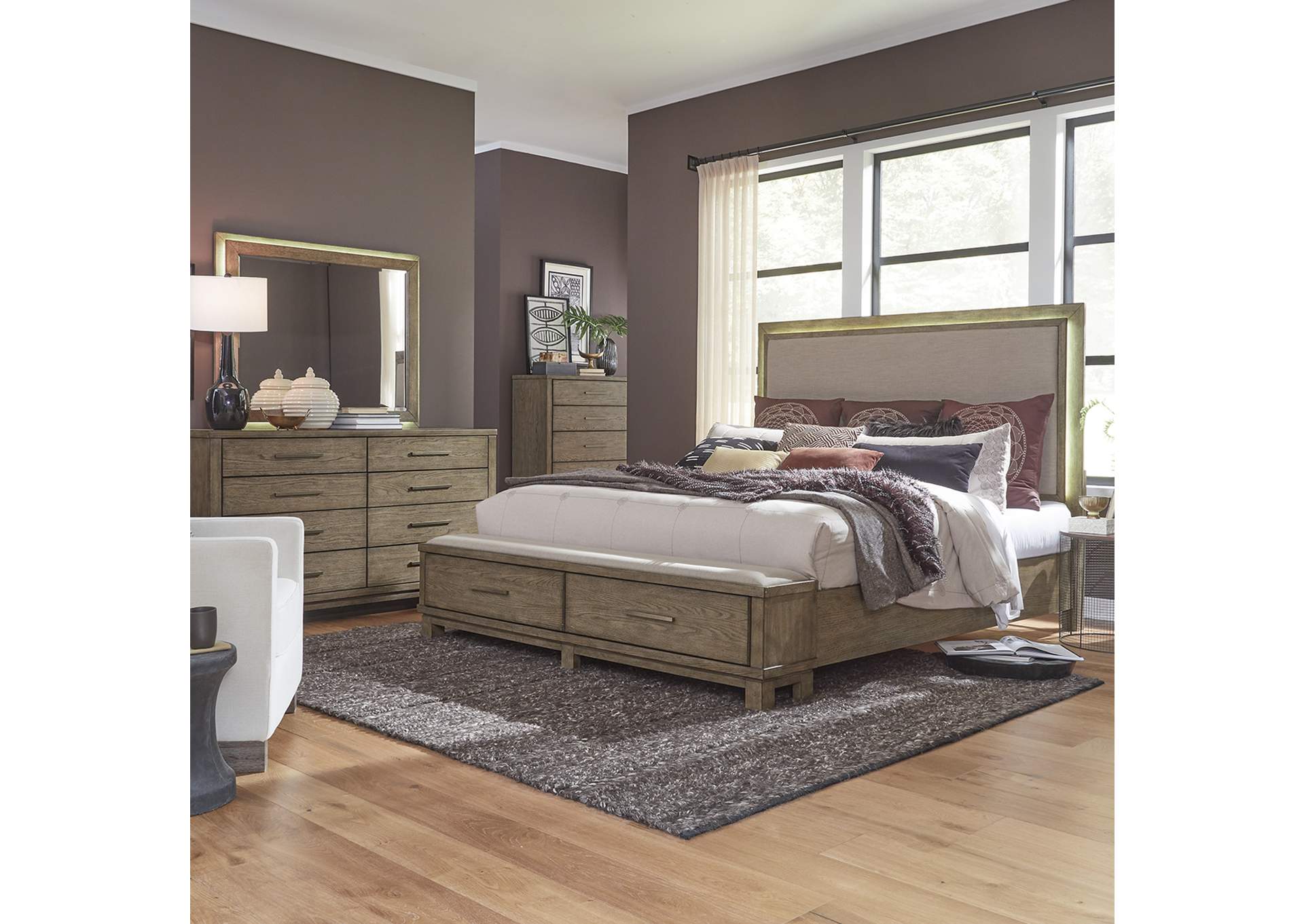 Canyon Road King Storage Bed, Dresser & Mirror, Chest,Liberty