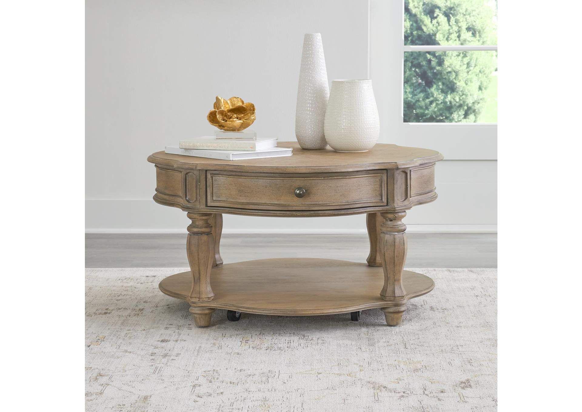 Magnolia Manor Round Cocktail Table,Liberty