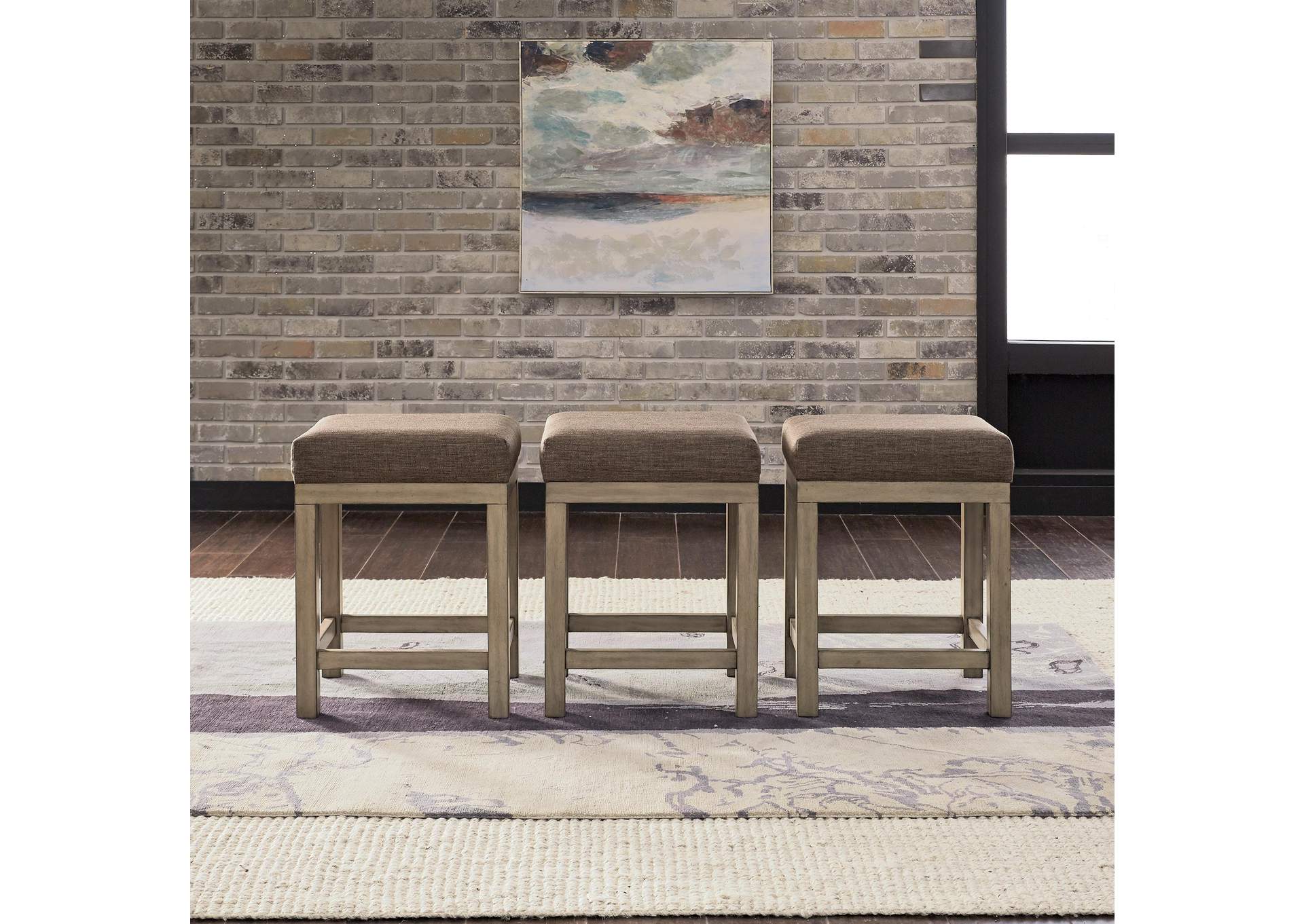 Sun Valley Upholstered Console Stools (3 Piece Set),Liberty