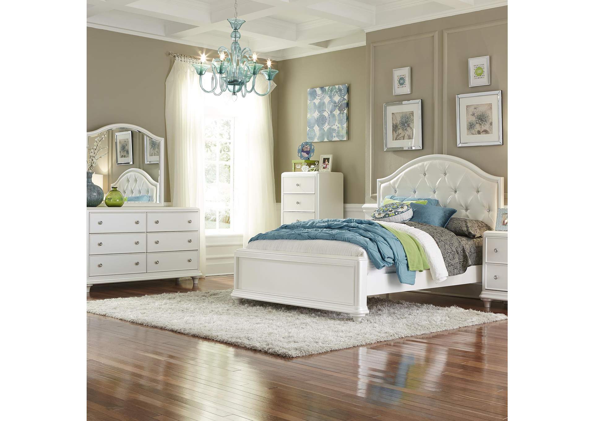 Stardust Full Panel Bed, Dresser & Mirror,Liberty