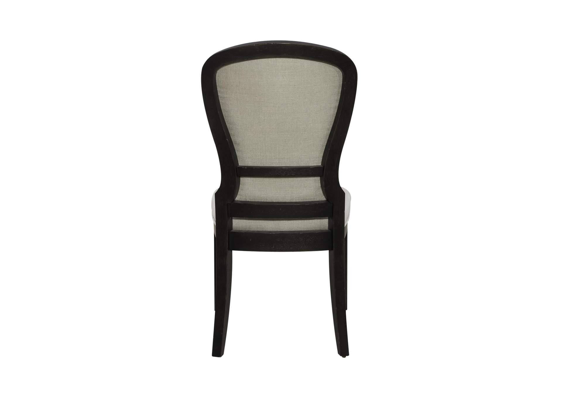 Americana Farmhouse Upholstered Tufted Back Side Chair - Black,Liberty