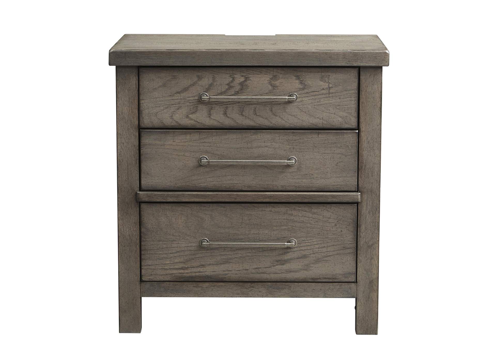 Modern Farmhouse 3 Drawer Nightstand,Liberty