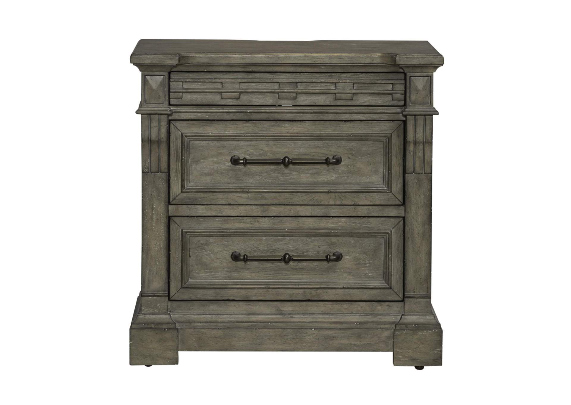 Town & Country 3 Drawer Nightstand with Charging Station,Liberty