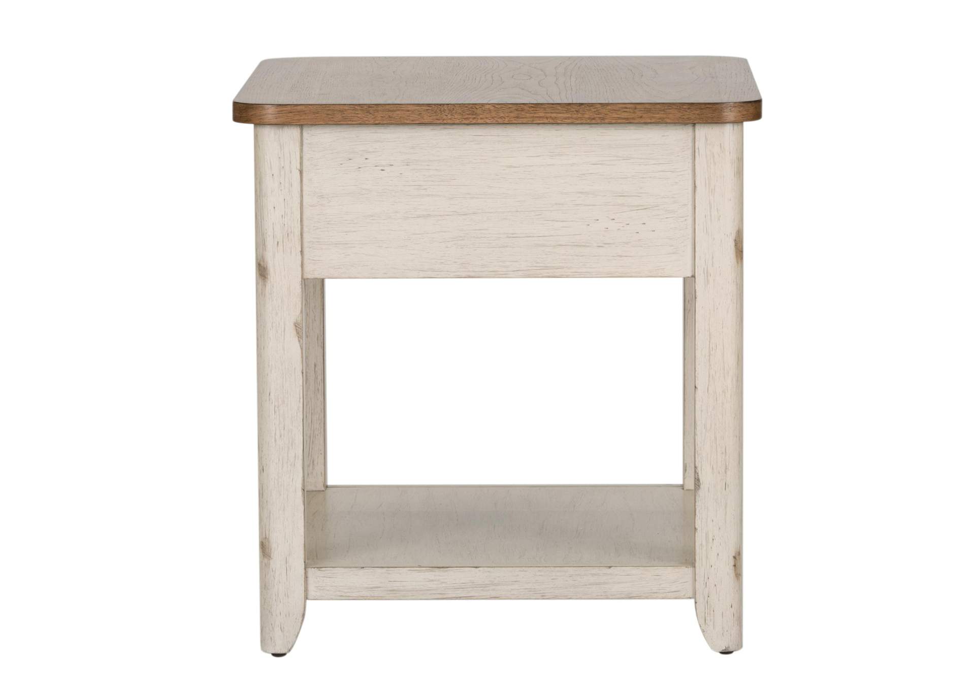 Farmhouse Reimagined End Table with Basket,Liberty