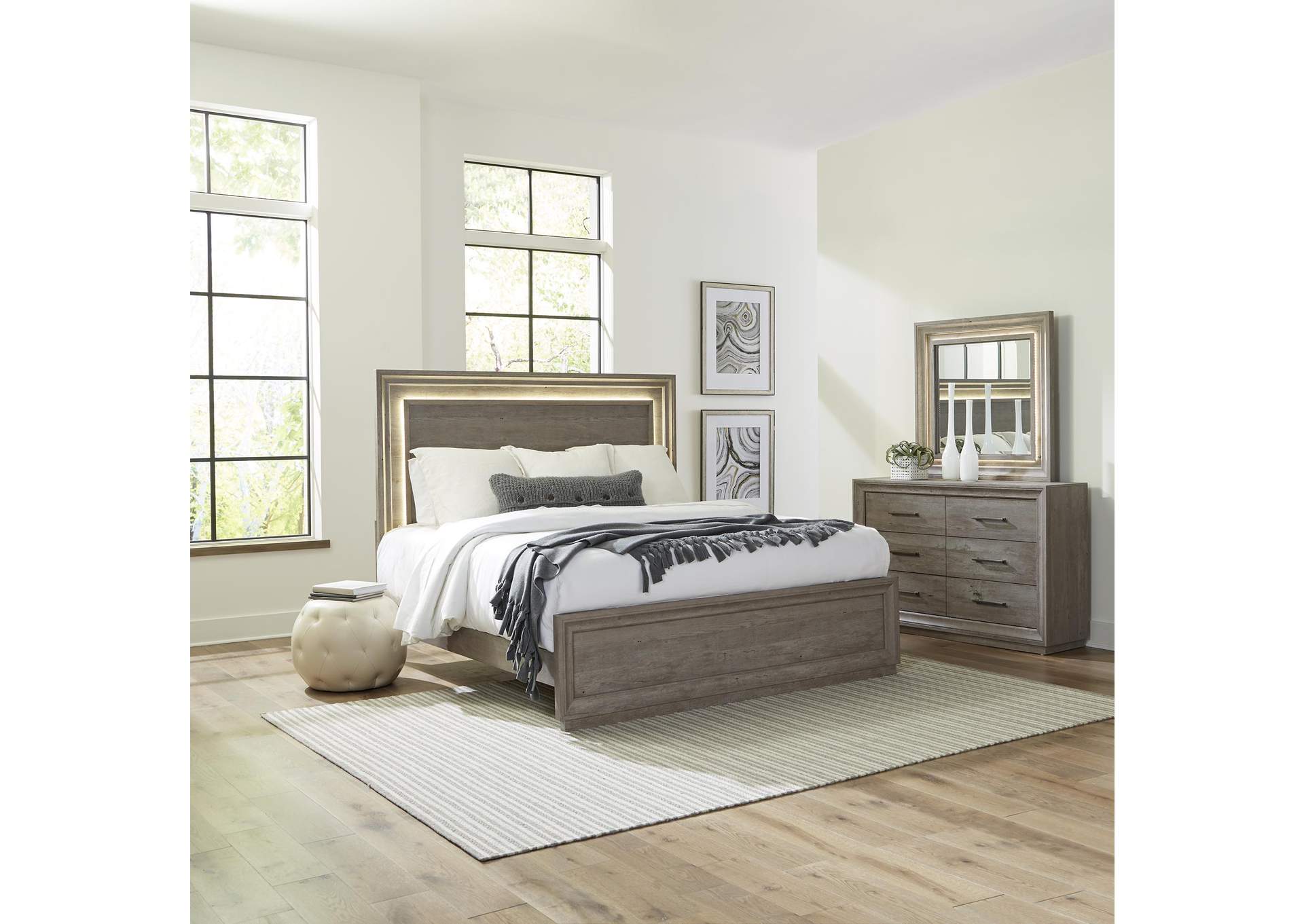 Horizons King Panel Bed, Dresser & Mirror,Liberty