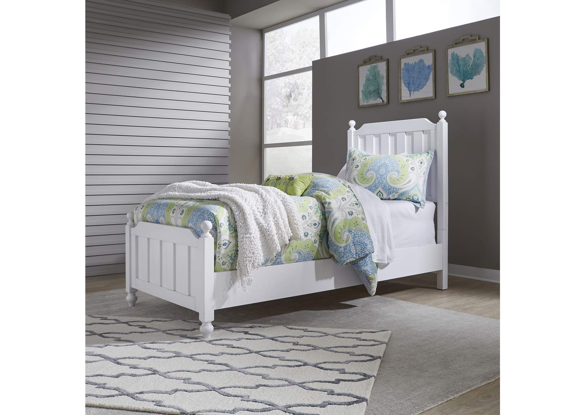 Cottage View White Twin Panel Bed,Liberty