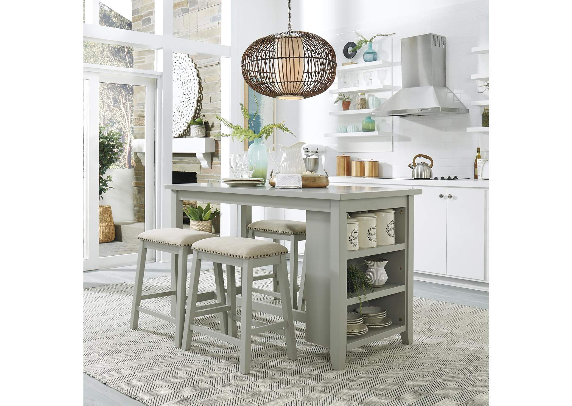 Brook Creek 5 Piece Counter Set,Liberty