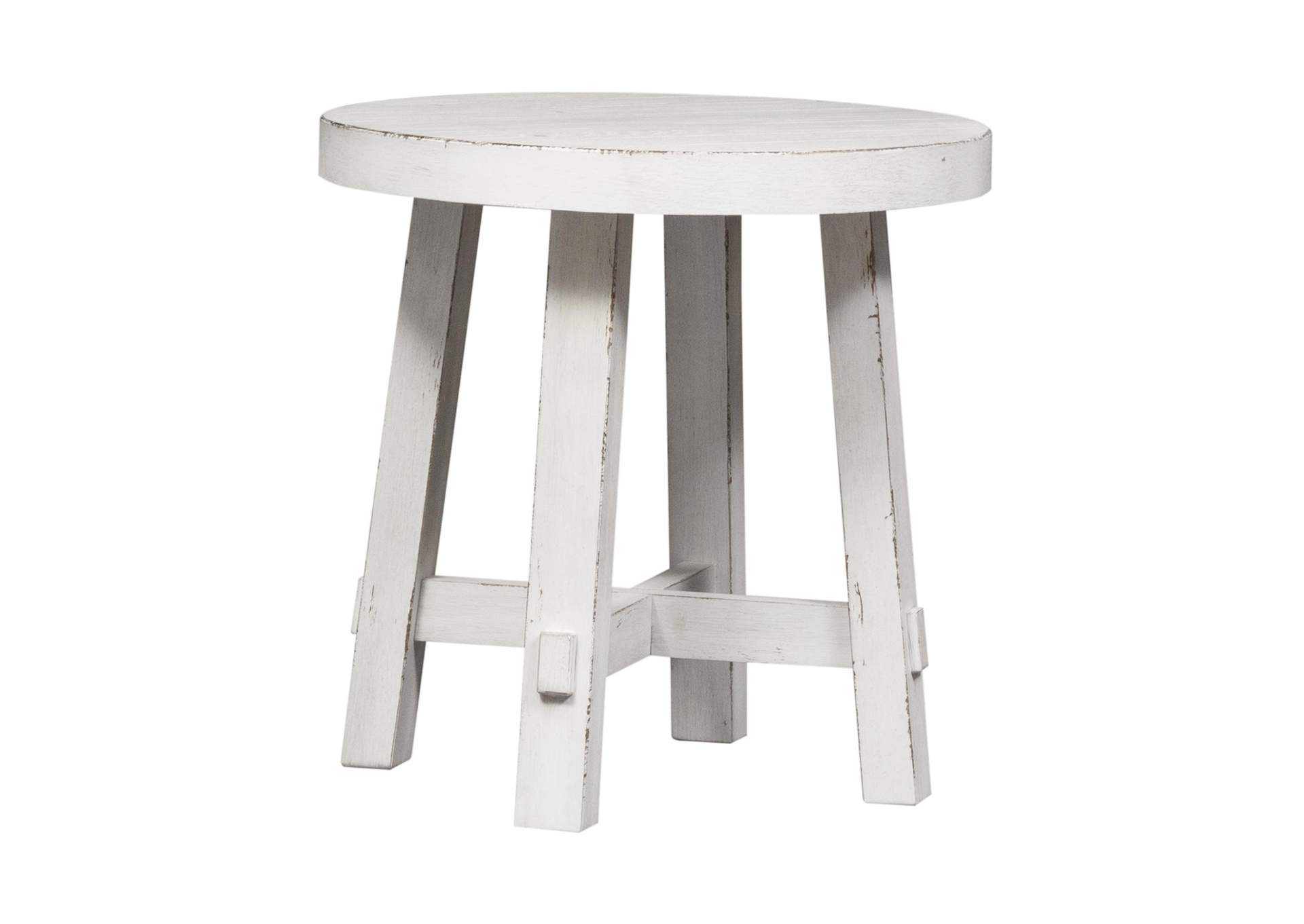 Modern Farmhouse Splay Leg Round End Table,Liberty