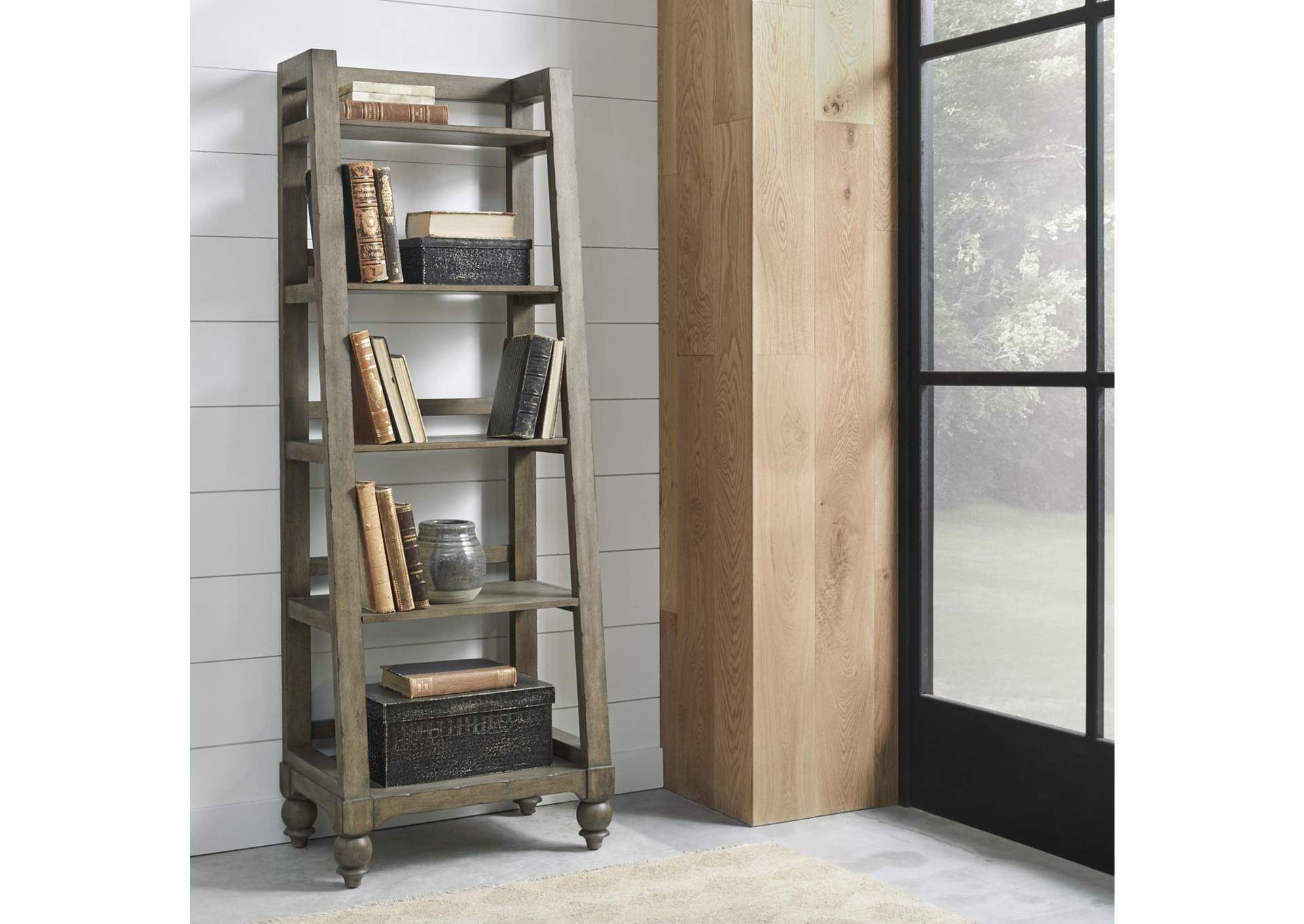 Americana Farmhouse Leaning Pier Bookcase,Liberty