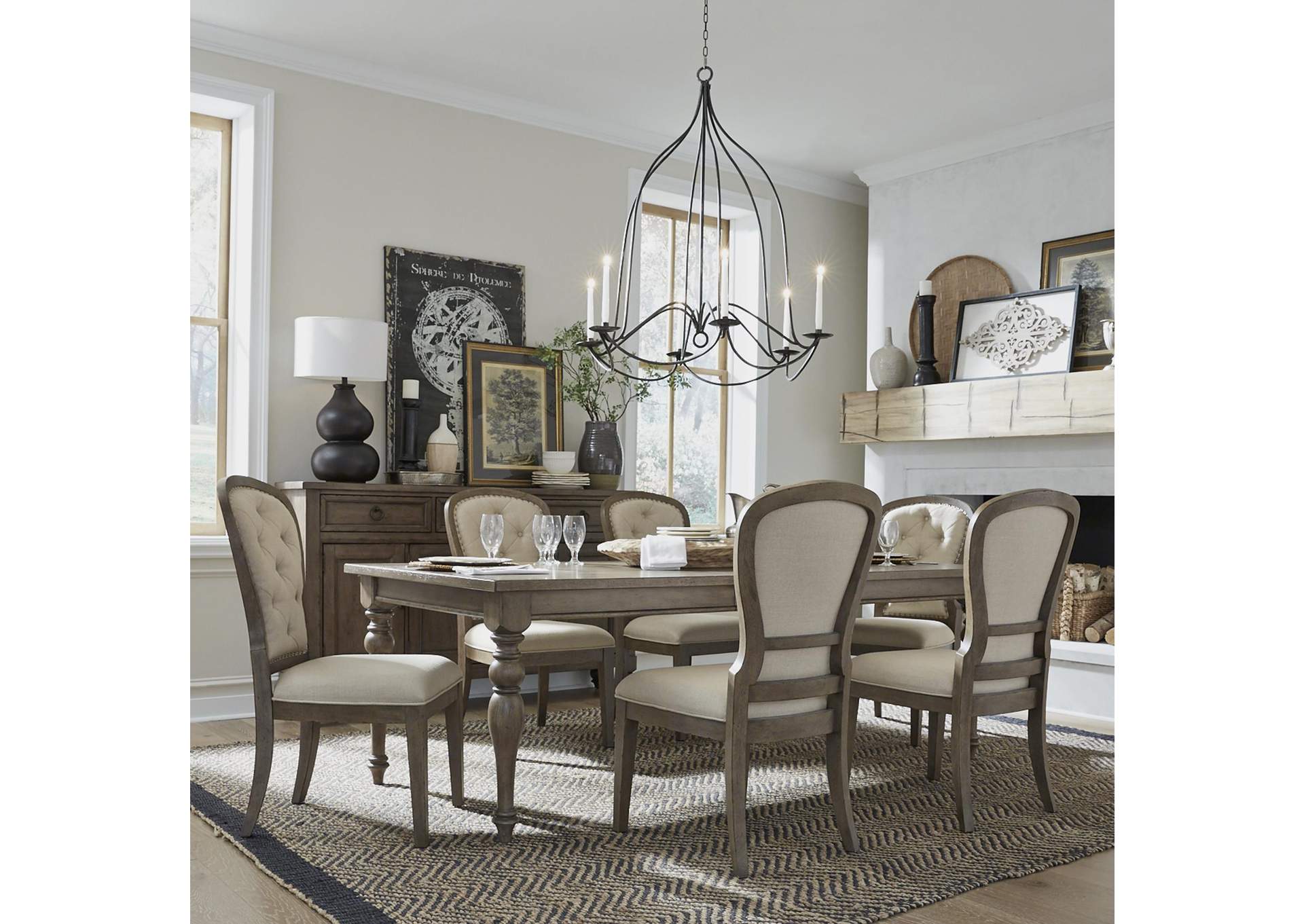 Americana Farmhouse Optional 7 Piece Leg Table Set,Liberty