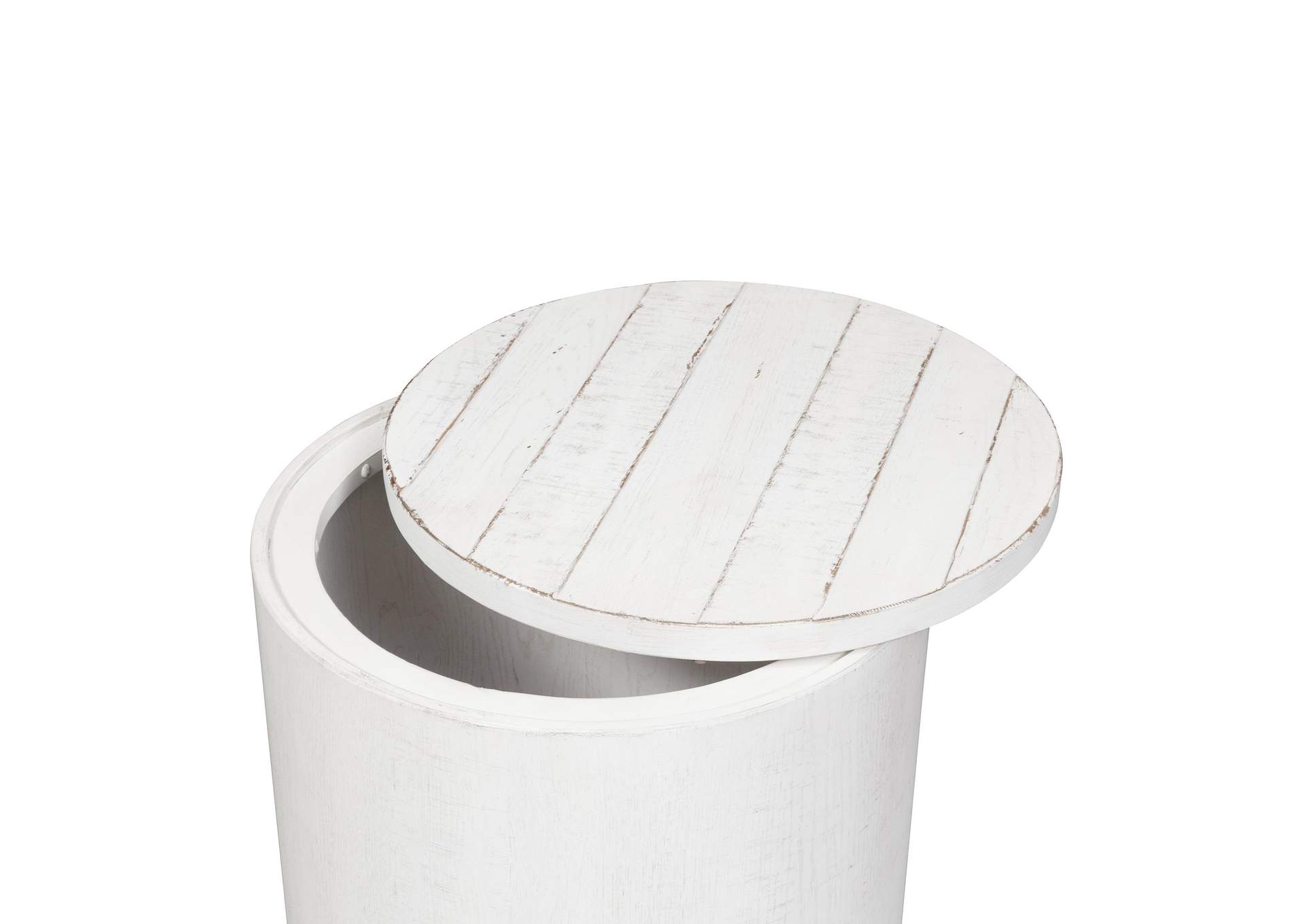 Modern Farmhouse Drum End Table,Liberty