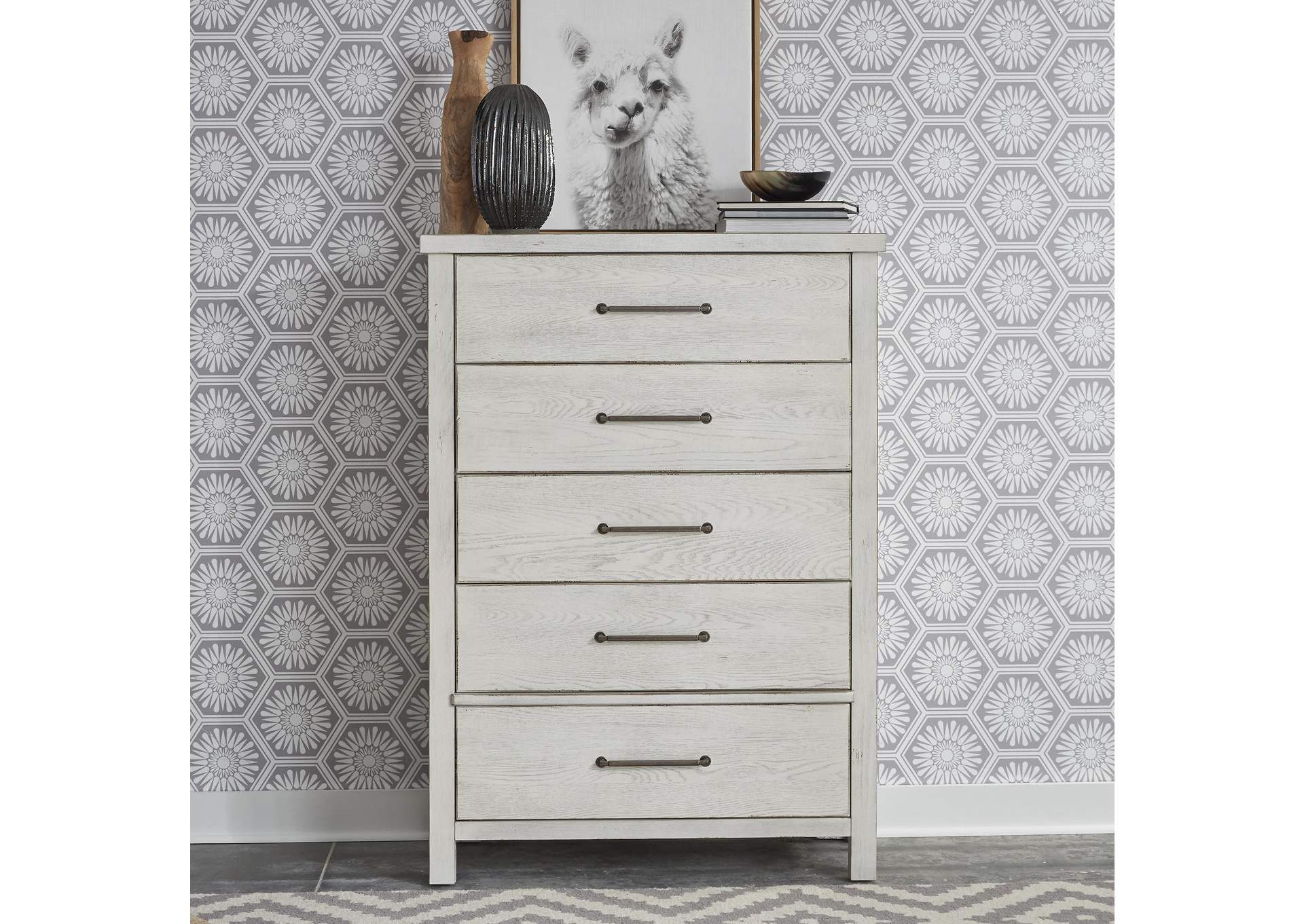 Modern Farmhouse 5 Drawer Chest,Liberty