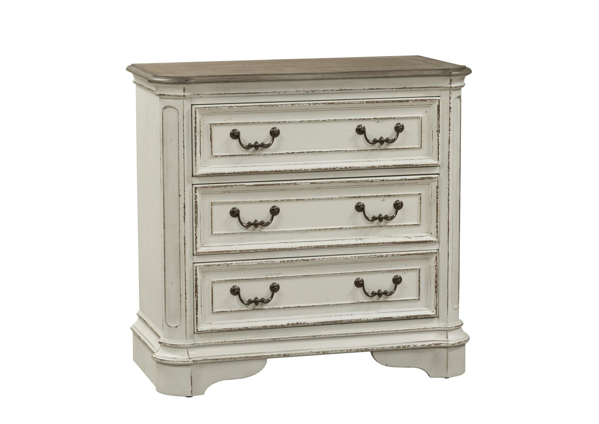 Magnolia Manor 3 Drawer Bedside Chest with Charging Station,Liberty