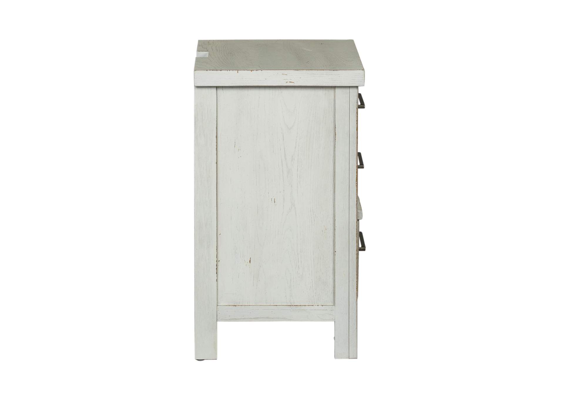 Modern Farmhouse 3 Drawer Nightstand,Liberty