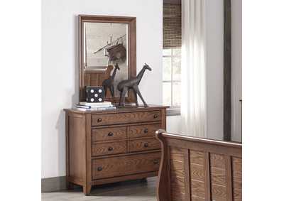 Image for Grandpas Cabin Aged Oak Dresser & Mirror
