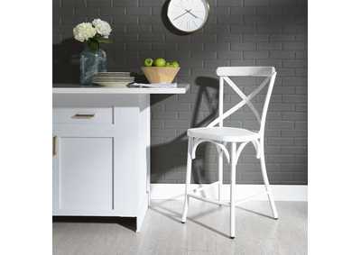 Image for X Back Counter Chair - Antique White