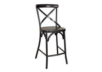 Image for Vintage Series Distressed X Back Counter Chair - Black