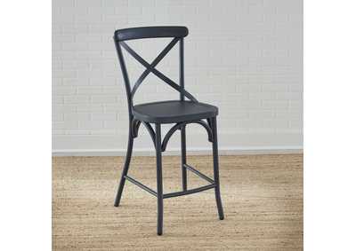 Image for Vintage Series Distressed X Back Counter Chair- Navy