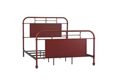 Image for Vintage Series Distressed Metal Twin Bed - Red
