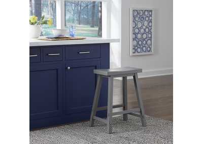 Image for 24 Inch Sawhorse Counter Stool- Gray