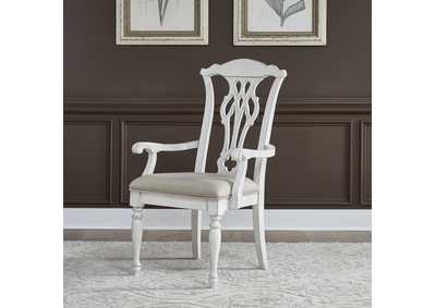 Image for Abbey Road Porcelain White Splat Back Arm Chair