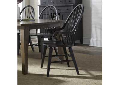 Image for Hearthstone Ridge Windsor Back Arm Chair - Black