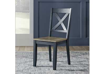 Image for X Back Side Chair- Navy