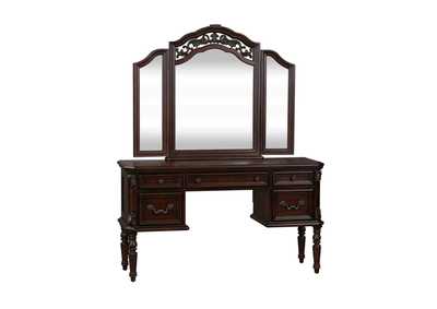 Image for Messina Estates Cognac Vanity Desk and Mirror