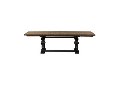 Image for Harvest Home Black/Brown Rectangular Extension Leaf Dining Table