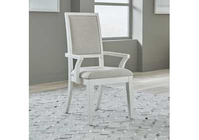 Image for Mirage Wirebrushed White Uph Arm Chair