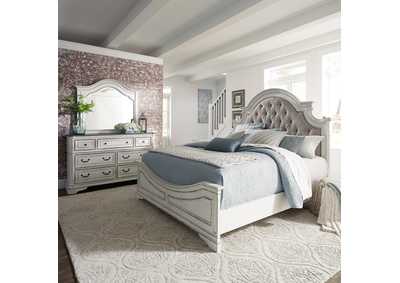 Image for Magnolia Manor Queen Upholstered Bed, Dresser & Mirror