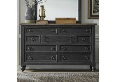 Image for Americana Farmhouse 9 Drawer Dresser - Black