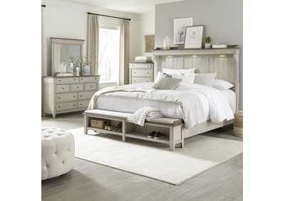 Ivy Hollow King Mantle Storage Bed, Dresser & Mirror, Chest