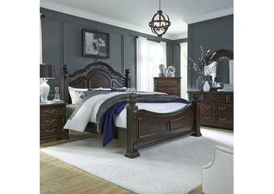 Image for Messina Estates King Poster Bed, Dresser & Mirror, Nightstand