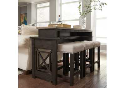 Image for Heatherbrook 4 Piece Console Set (1 - Console 3 - Stools)