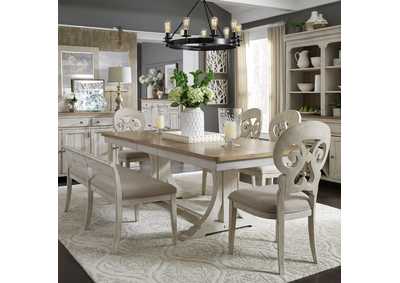 Image for Farmhouse Reimagined 6 Piece Trestle Table Set