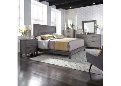 Image for Modern Farmhouse Queen Platform Bed, Dresser & Mirror, Chest, Nightstand